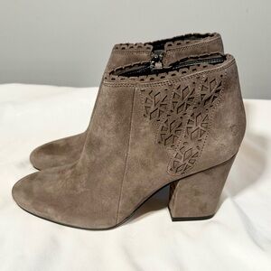 SARTO by Franco Sarto Leather Zip Up Tan Ankle Fairy Booties Size 6.5 NWOB